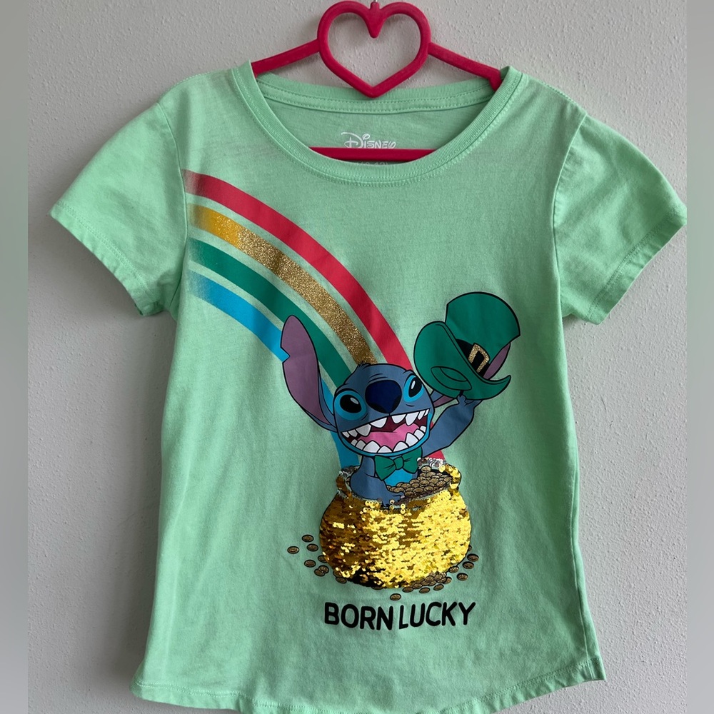 Disney Stitch Flippy Shirt - size L (10-12)